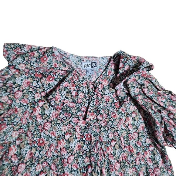 Women's KRAZY KAT Long Sleeves Floral Top Medium - Picture 2 of 4